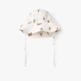 Elegant Baby On The Farm Organic Muslin Sunhat - White