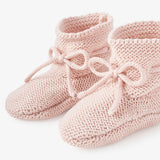 Elegant Baby Pale Pink Garter Knit Baby Booties - Pink