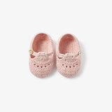 Elegant Baby Blush T-Strap Hand Crocheted Baby Booties - Pink