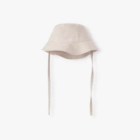 Elegant Baby Natural Linen Bucket Hat - Flaxseed