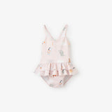 Elegant Baby Pale Pink Seaside Safari Baby Ruffle Swimsuit - Pink