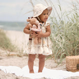 Elegant Baby Seaside Safari Organic Muslin Smocked Dress W/ Bloomer -  Rainy Day