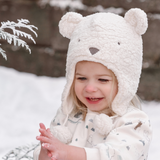 Elegant Baby Polar Bear Aviator Sherpa Baby Hat