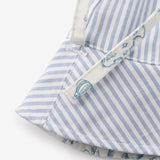 Elegant Baby Oxford Stripe and World Explorer Print Reversible Sunhat
