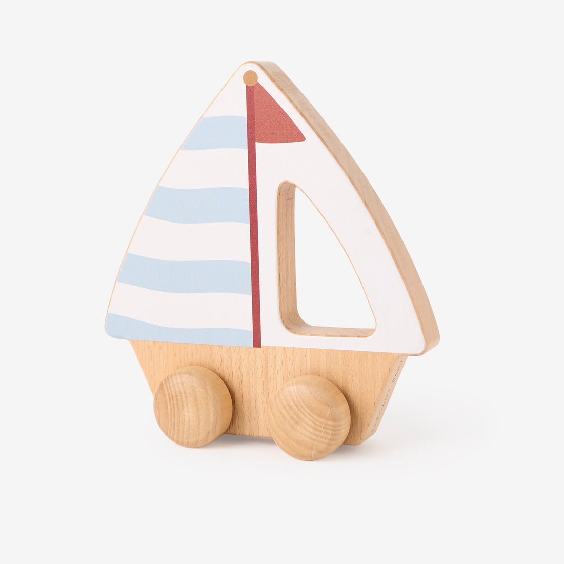 Elegant Baby Wooden Push Toy Sail Boat
