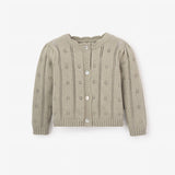 Elegant Baby Sage Pointelle Knit Baby Cardigan