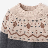 Elegant Baby Charcoal Fairisle Sweater + Plaid Pant Set