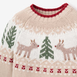 Elegant Baby Holiday Fairisle Sweater + Tartan Pant Set