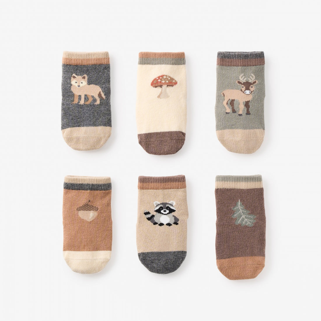 Elegant Baby Wilderness Non Slip Baby Socks 6-Pack (0-12 months)