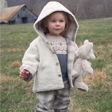 Elegant Baby Charcoal Fairisle Sweater + Plaid Pant Set