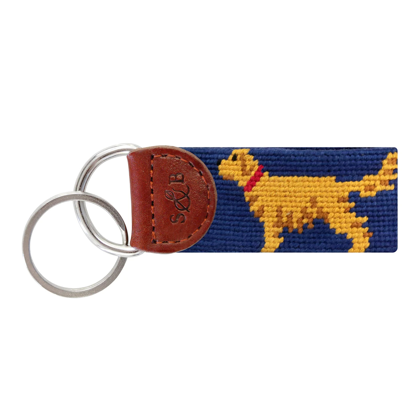 Smathers & Branson Golden Retriever Key Fob - Classic Navy