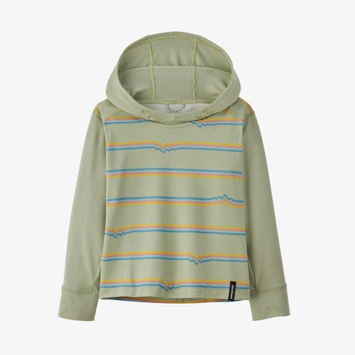 Patagonia Baby Capilene® Silkweight UPF Hoody - Ridge Rise Stripe Repeat Small: Salvia Green