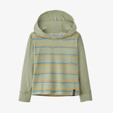 Patagonia Baby Capilene® Silkweight UPF Hoody - Ridge Rise Stripe Repeat Small: Salvia Green