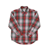 The Beaufort Bonnet Company Boys' Dean's List Dress Shirt - Keene Place Plaid with Richmond Red Stork