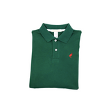 The Beaufort Bonnet Company Boy's Long Sleeve Prim & Proper Polo & Onesie - Grier Green with Richmond Red Stork