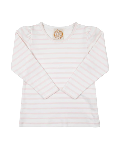 The Beaufort Bonnet Company Long Sleeve Penny's Play Shirt - Palm Beach Pink Stripe