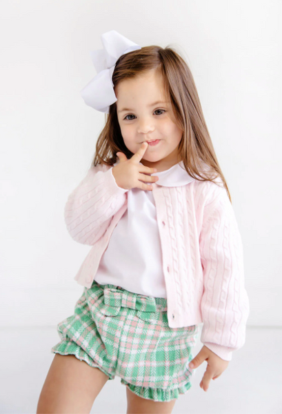 The Beaufort Bonnet Company Cambridge Cable Knit Cardigan - Palm