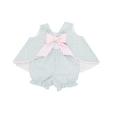 The Beaufort Bonnet Company Infant's Susanne Swing Top Set - Sir Proper's Preppy Plaid With Palm Beach Pink Ric Rac