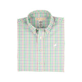 The Beaufort Bonnet Company Boy's Dean's List Dress Shirt - Sir Proper's Preppy Plaid With Worth Avenue White Stork