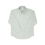 The Beaufort Bonnet Company Boy's Dean's List Dress Shirt - Sir Proper's Preppy Plaid With Worth Avenue White Stork