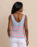 Southern Tide Women's Alli Striped Sweater Tank - Subdued Blue