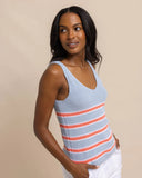 Southern Tide Women's Alli Striped Sweater Tank - Subdued Blue