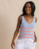 Southern Tide Women's Alli Striped Sweater Tank - Subdued Blue