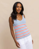 Southern Tide Women's Alli Striped Sweater Tank - Subdued Blue