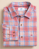 Southern Tide Men's Ashborough Plaid Brushed Twill Sport Shirt - Heather Snapper