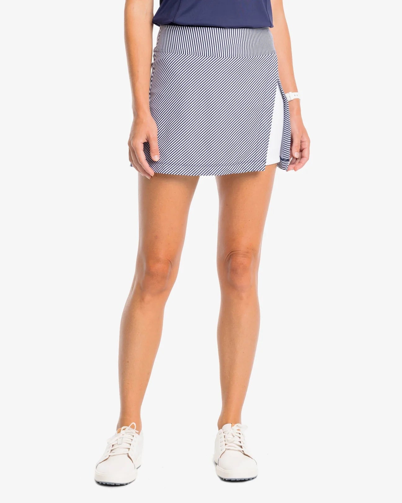 Southern Tide Women's Aveiro Skip Stripe Performance Skort - Nautical Navy