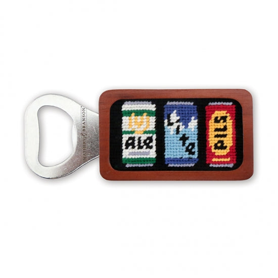 Smathers & Branson Beer Cans Needlepoint Bottle Opener