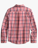 Southern Tide Boys Asheland Plaid Intercoastal Long Sleeve Sport Shirt - Dusty Coral