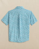 Southern Tide Boys Intercoastal Fintastic Short Sleeve Sport Shirt - Cerulean