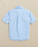Southern Tide Boys Intercoastal Game Fish Short Sleeve Sport Shirt - Cerulean
