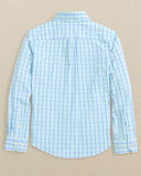 Southern Tide Boys Intercoastal Turnberry Plaid Long Sleeve Sport Shirt - Boat Blue
