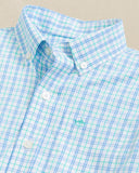 Southern Tide Boys Intercoastal Turnberry Plaid Long Sleeve Sport Shirt - Boat Blue