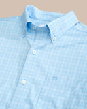 Southern Tide Men's brrr° Intercoastal Pettigru Plaid Long Sleeve Sport Shirt - Clearwater Blue
