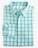 Southern Tide Men's brrr°® Tidepointe Plaid Intercoastal Sport Shirt - Baltic Teal