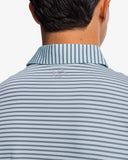 Southern Tide Men's Brrreeze Harborview Stripe Performance Polo Shirt - Turquoise Sea