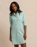 Southern Tide Women's Cam Stripe Poplin Dress - Lawn Green