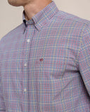 Southern Tide Men's Charleston Brunswick Plaid Long Sleeve Sport Shirt - Muscadine