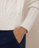 Southern Tide Women's Connie Cable Knit Sweater - Sand White
