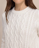 Southern Tide Women's Connie Cable Knit Sweater - Sand White