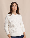 Southern Tide Women's Connie Cable Knit Sweater - Sand White