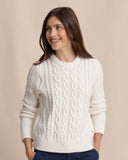 Southern Tide Women's Connie Cable Knit Sweater - Sand White