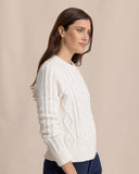 Southern Tide Women's Connie Cable Knit Sweater - Sand White