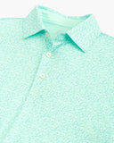 Southern Tide Men's Driver Over Clubbing Print Performance Polo Shirt - Baltic Teal