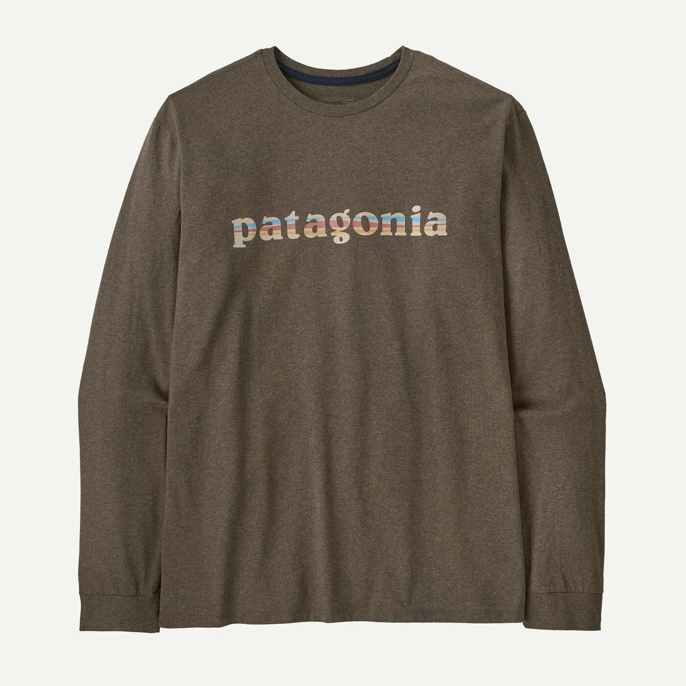 Patagonia Men's Long-Sleeved '73 Text Logo Responsibili-Tee® - Marlow Brown