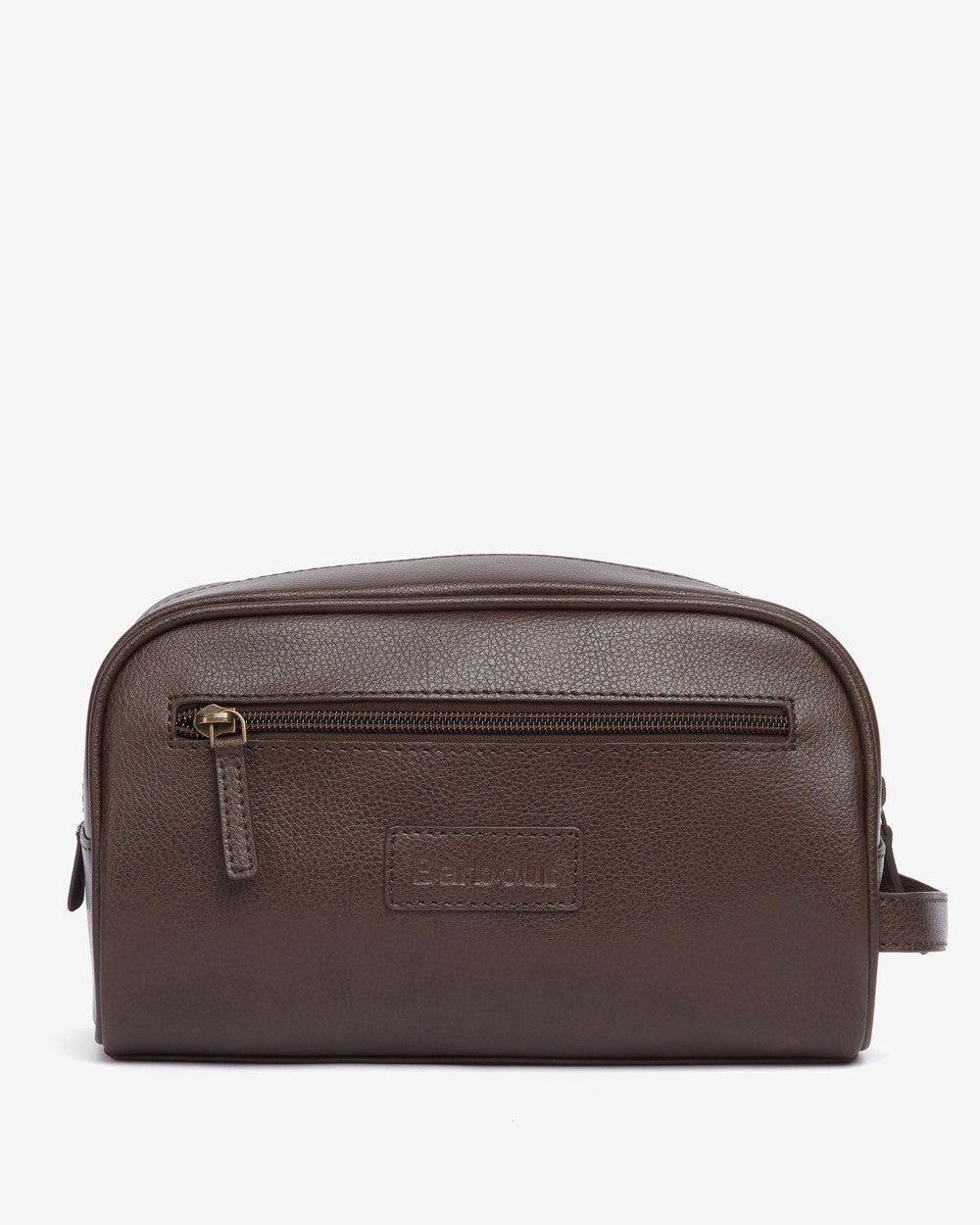 Barbour Leather Washbag - Dark Brown