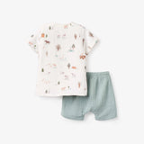 Elegant Baby On The Farm Organic Muslin Tee + Short Set - Multi